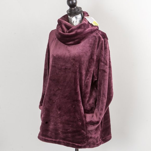 NWT Beaumaris Womens Cowl Neck Fleece -sz 12 burgundy - Picture 1 of 3